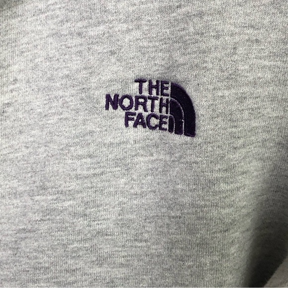 NORTH face gray play purple accent, zip front hoodie - Picture 3 of 10